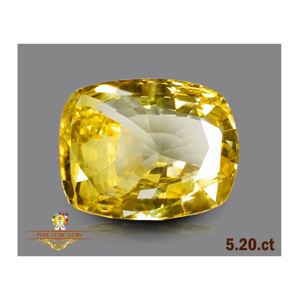 5.20 ct Astrological Yellow Sapphire Gemstone Online at Price 24200 per